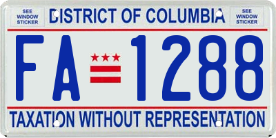 DC license plate FA1288