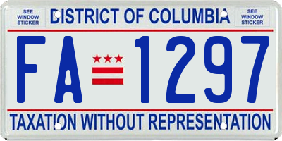 DC license plate FA1297