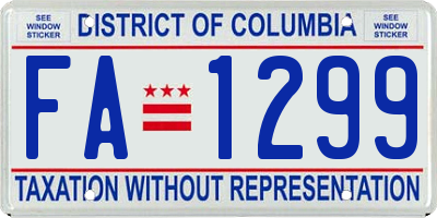 DC license plate FA1299