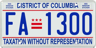 DC license plate FA1300