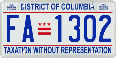 DC license plate FA1302