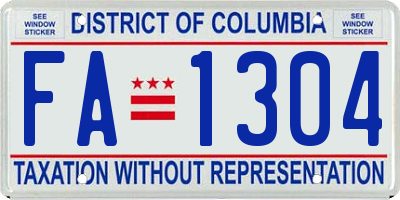 DC license plate FA1304