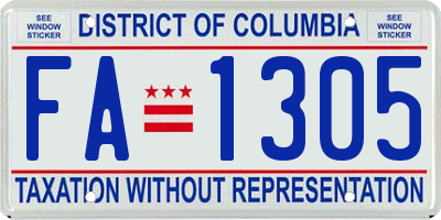 DC license plate FA1305