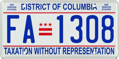 DC license plate FA1308