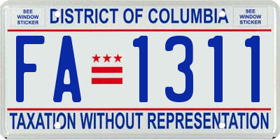 DC license plate FA1311