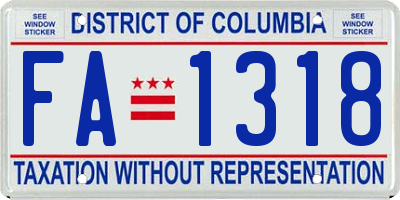 DC license plate FA1318