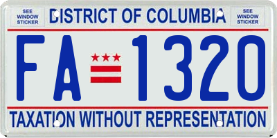 DC license plate FA1320