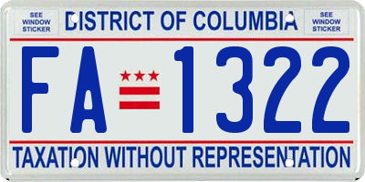 DC license plate FA1322