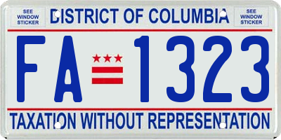 DC license plate FA1323