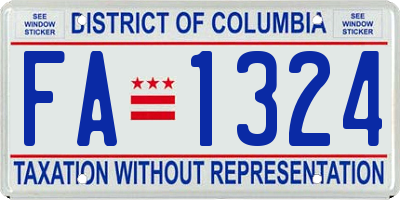 DC license plate FA1324