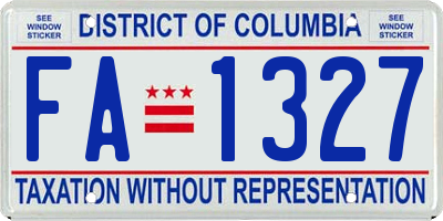 DC license plate FA1327