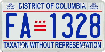 DC license plate FA1328