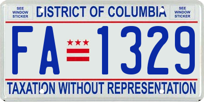 DC license plate FA1329