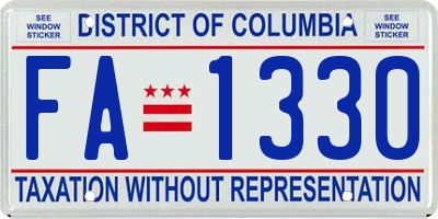 DC license plate FA1330