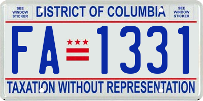 DC license plate FA1331