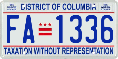 DC license plate FA1336