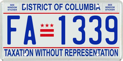 DC license plate FA1339