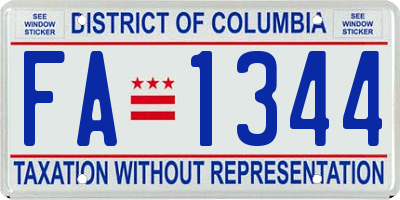 DC license plate FA1344