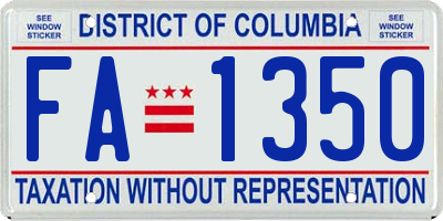 DC license plate FA1350