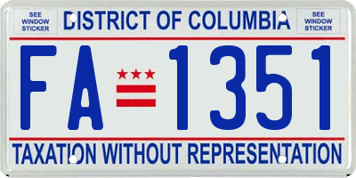 DC license plate FA1351