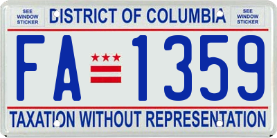 DC license plate FA1359