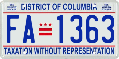 DC license plate FA1363