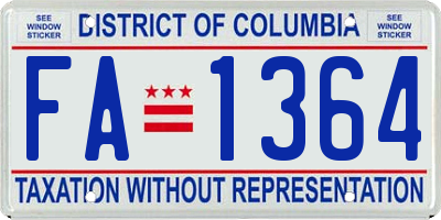 DC license plate FA1364