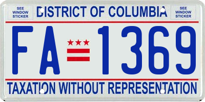 DC license plate FA1369