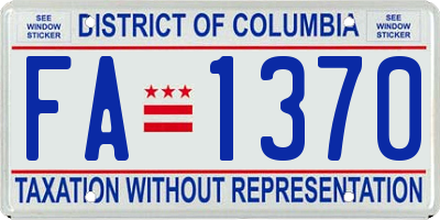 DC license plate FA1370