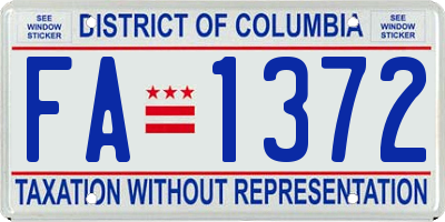 DC license plate FA1372