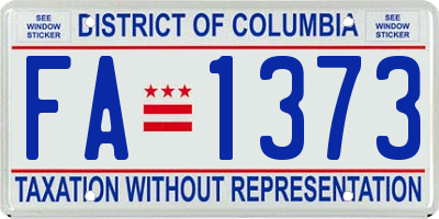 DC license plate FA1373