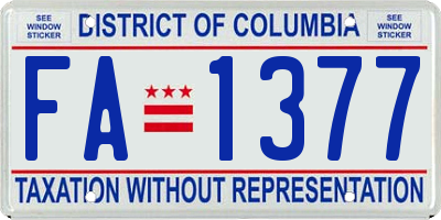 DC license plate FA1377