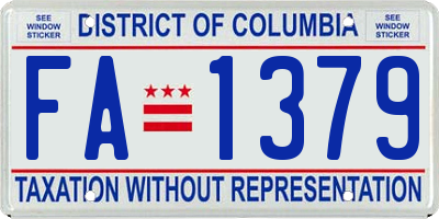 DC license plate FA1379