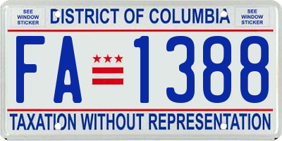 DC license plate FA1388