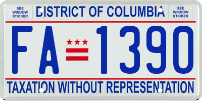 DC license plate FA1390