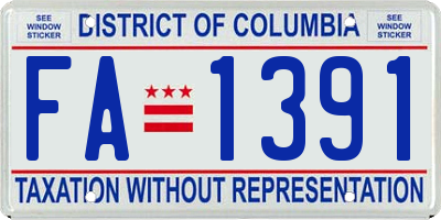 DC license plate FA1391