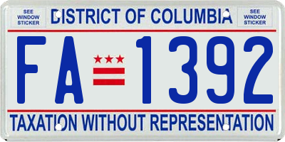 DC license plate FA1392