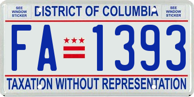 DC license plate FA1393