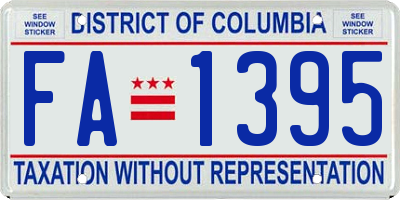 DC license plate FA1395