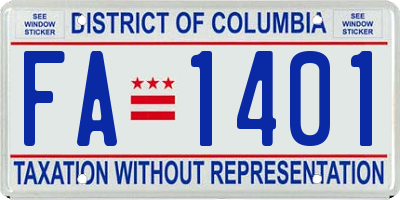 DC license plate FA1401