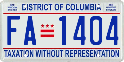 DC license plate FA1404