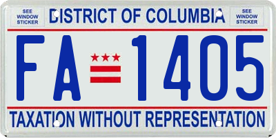 DC license plate FA1405