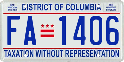 DC license plate FA1406