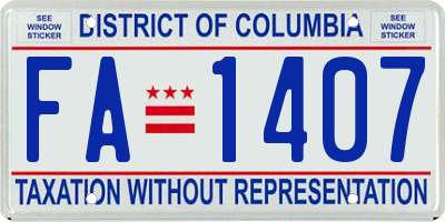 DC license plate FA1407