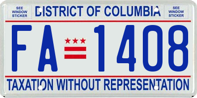 DC license plate FA1408