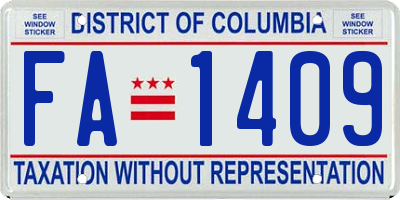 DC license plate FA1409