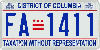 DC license plate FA1411