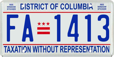 DC license plate FA1413