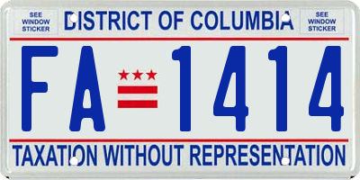 DC license plate FA1414