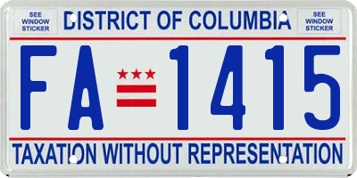 DC license plate FA1415